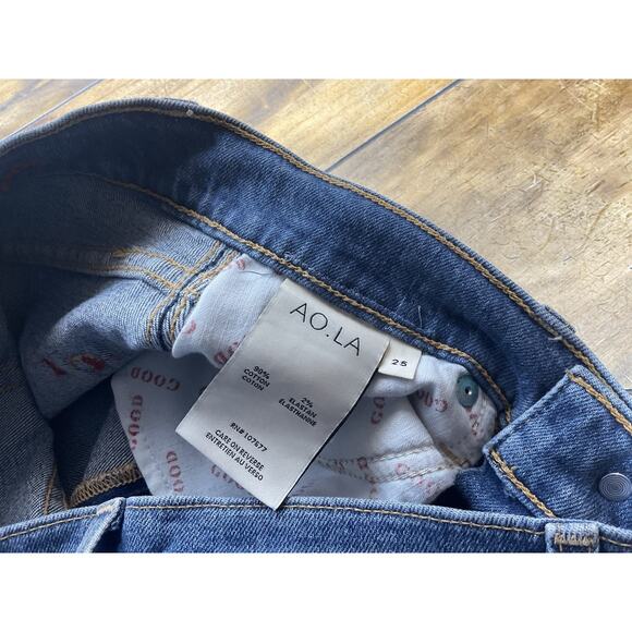 Alice Olivia AO.LA Jeans Size 26 Blue You Look Good Denim Split Ankle - Picture 6 of 10